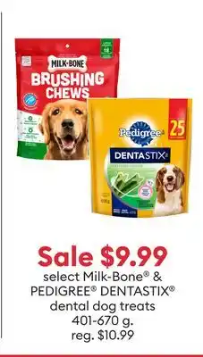 Petsmart select Milk-Bone & PEDIGREE DENTASTIX dental dog treats offer