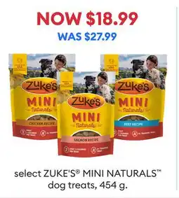 Petsmart select ZUKE'S MINI NATURALS dog treats offer