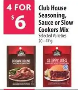 Co-op Club house seasoning, sauce or slow cookers mix offer