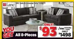 Surplus Furniture 8PC Package: Wowza Dusk Sofa & Loveseat offer