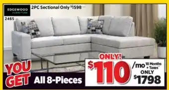 Surplus Furniture 8PC Package: Naples Silver 2Pc Sectional offer