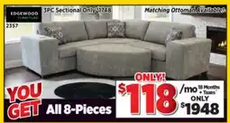 Surplus Furniture 8PC Package: Brandon Grey 3Pc Sectional offer