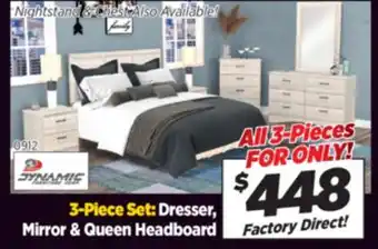 Surplus Furniture Aurora Oak 3-Piece Queen Bedroom Set offer