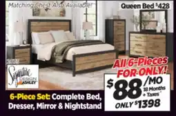 Surplus Furniture Vertani Black & Honey 6-Piece Queen Bedroom Set offer