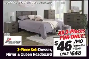 Surplus Furniture Alabaster Oak 3-Piece Queen Bedroom Set offer