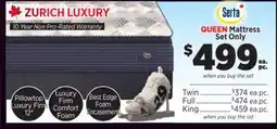 Surplus Furniture Zurich Luxury Queen Mattress Set offer