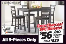 Surplus Furniture Bridson Gray Counter Height 5Pc Dinette Set offer