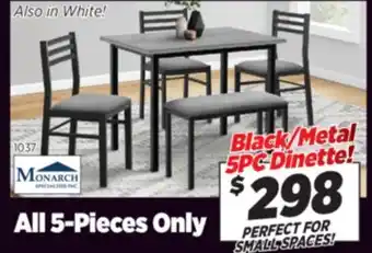 Surplus Furniture Grey/Black 5Pc Dinette Set offer