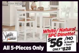 Surplus Furniture Gesthaven White Counter Height 5Pc Dinette Set offer