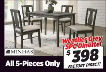 Surplus Furniture Kaylee Weather 5Pc Dinette Set offer