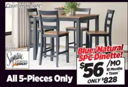 Surplus Furniture Gesthaven Blue Counter Height 5Pc Dinette Set offer