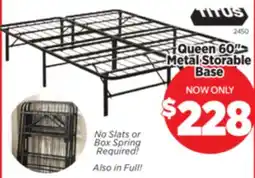 Surplus Furniture Queen 60 Metal Storable Base offer