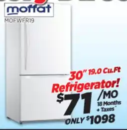 Surplus Furniture 30 Moffat White 19 Cu.Ft Refrigerator offer