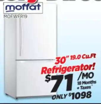 Surplus Furniture 30 Moffat White 19 Cu.Ft Refrigerator offer