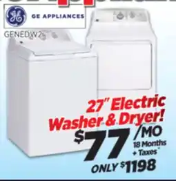 Surplus Furniture 27 GE Electric Washer & Dryer Set offer