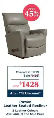 La Z Boy Rowan Leather Seated Recliner offer