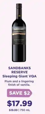 Wine Rack SANDBANKS RESERVE Sleeping Giant VQA offer