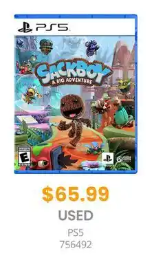 GameStop PS5 Sackboy: A Big Adventure offer