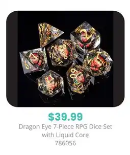 GameStop Biogenik Dragon Eye 7-Piece RPG Dice Set with Liquid Core offer