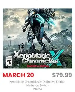 GameStop Xenoblade Chronicles X: Definitive Edition Nintendo Switch offer