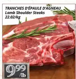 Supermarché PA TRANCHES D'ÉPAULE D'AGNEAU | Lamb Shoulder Steaks offer