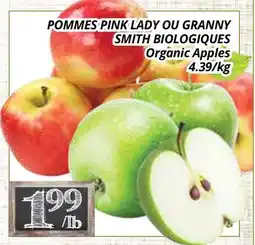 Supermarché PA POMMES PINK LADY OU GRANNY SMITH BIOLOGIQUES | Organic Apples offer