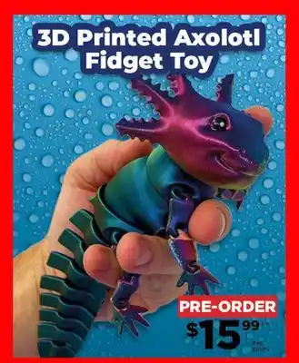 Showcase 3D Printed Axolotl Fidget Toy offer