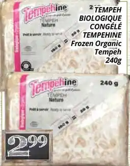 Supermarché PA TEMPEH BIOLOGIQUE CONGÉLÉ TEMPEHINE | Frozen Organic Tempeh offer