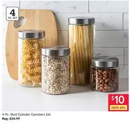 Kitchen Stuff Plus 4 Pc. Mod Cylinder Canisters Set offer