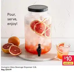 Kitchen Stuff Plus Ossington Glass Beverage Dispenser 5 8L offer