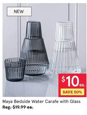 Kitchen Stuff Plus Maya Bedside Water Carafe with Glass offer