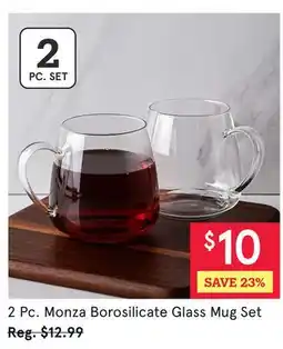 Kitchen Stuff Plus 2 Pc. Monza Borosilicate Glass Mug Set offer