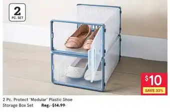 Kitchen Stuff Plus 2 Pc. Protect' Modular' Plastic Shoe Storage Box Set offer