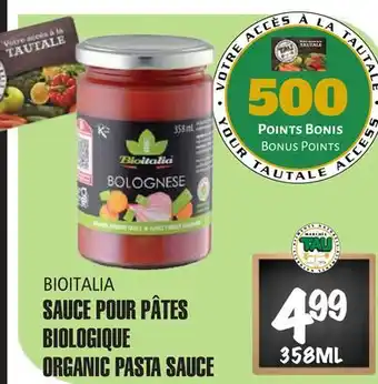 Marches Tau SAUCE POUR PÂTES BIOLOGIQUE BIOITALIA offer