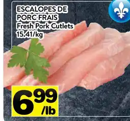 Supermarché PA ESCALOPES DE PORC FRAIS | Fresh Pork Cutlets offer