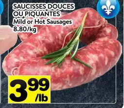 Supermarché PA SAUCISSES DOUCES OU PIQUANTES | Mild or Hot Sausages offer