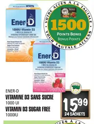 Marches Tau VITAMINE D3 SANS SUCRE 1000 UI ENER-D offer