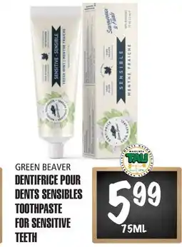 Marches Tau DENTIFRICE POUR DENTS SENSIBLES GREEN BEAVER offer