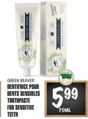 Marches Tau DENTIFRICE POUR DENTS SENSIBLES GREEN BEAVER offer