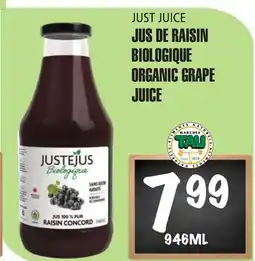 Marches Tau JUS DE RAISIN BIOLOGIQUE JUST JUICE offer