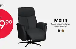 Meubles RD FABIEN Genuine Leather Swivel Power Recliner offer