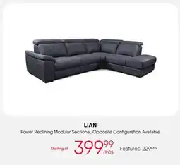 Meubles RD Power Reclining Modular Sectional, Opposite Configuration Available offer