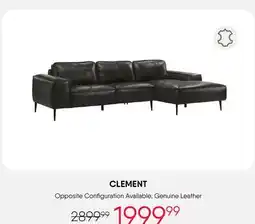 Meubles RD Clement - Genuine Leather Sectional with Right-Side Chaise offer