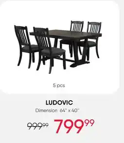 Meubles RD Ludovic - Table with 4 Chairs - Brown offer