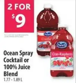 Co-op Ocean Spray Cocktail or 100% Juice Blend offer