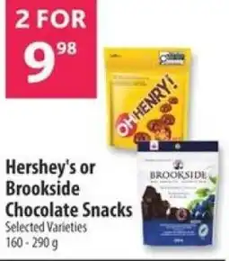 Co-op Hershey's or brookside chocolate snacks offer