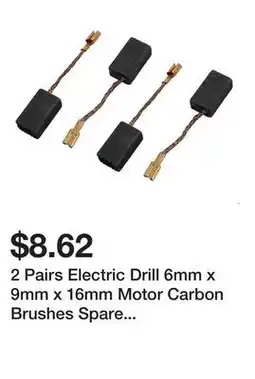 Newegg 2 Pairs Electric Drill 6mm x 9mm x 16mm Motor Carbon Brushes Spare Part offer