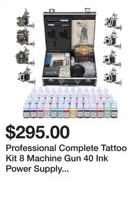 Newegg Professional Complete Tattoo Kit 8 Machine Gun 40 Ink Power Supply Grip Tip Equipment Set with Case offer