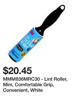 Newegg MMM836MRC30 - Lint Roller, Mini, Comfortable Grip, Convenient, White offer