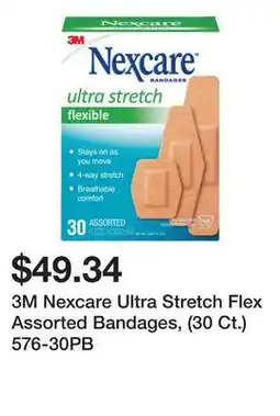 Newegg 3M Nexcare Ultra Stretch Flex Assorted Bandages, (30 Ct.) 576-30PB offer